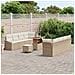 Set Divano da Giardino con cuscino 11 pcs Beige Poly Rattan - Foto miniatura 3