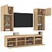 Mobili TV a Muro con LED 5pz Rovere Sonoma Legno Multistrato - Foto miniatura 5
