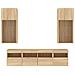 Mobili TV a Muro con LED 5pz Rovere Sonoma Legno Multistrato - Foto miniatura 6