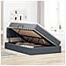 Letto con Contenitore Grigio scuro 120 x 190 cm Velluto - Foto miniatura 4