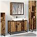 Set di mobili per il bagno con lo scaffale 2 pcs Legno vecchio - Foto miniatura 2