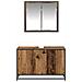 Set di mobili per il bagno con lo scaffale 2 pcs Legno vecchio - Foto miniatura 7
