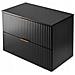 Mobile bagno sospeso per lavabo 80 cm con top - FLOW nero con frontale scanalato (soft close) - Foto miniatura 3