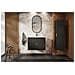 Mobile bagno sospeso per lavabo 80 cm con top - FLOW nero con frontale scanalato (soft close) - Foto miniatura 1