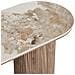Consolle Athens Piano In Ceramica Bianca E Base In Legno Scanalato 120x40x78 Cm - Foto miniatura 3