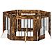 Cancello per cani con supporti 6 pcs Rovere Fumo 60 x 60 cm - Foto miniatura 1