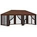 Gazebo con pareti laterali 6 x 3 m Marrone Poliestere e Acciaio - Foto miniatura 1