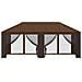 Gazebo con pareti laterali 6 x 3 m Marrone Poliestere e Acciaio - Foto miniatura 3