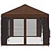 Gazebo con pareti laterali 6 x 3 m Marrone Poliestere e Acciaio - Foto miniatura 4
