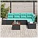 Set Divano da Giardino 6 pz Nero e Turchese polyrattan - Foto miniatura 5