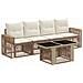 Set Divano da Giardino 5 pz Beige e Bianco Crema polyrattan - Foto miniatura 1