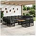 Set Divano da Giardino 13 pz Nero e Grigio scuro polyrattan - Foto miniatura 7