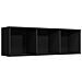 Libreria /Mobile TV Nero 36x30x114 cm in Legno Multistrato - Foto miniatura 9