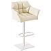 Sgabello Alto Regolabile Damaso in Similpelle I Sgabello Bancone con Braccioli E Schienale Imbottiti E Poggiapiedi, H 58-83 CM Crema Bianco - Foto miniatura 1