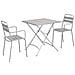 Romanus - Set Tavolo Da Giardino Pieghevole Salvaspazio 70 X 70 Compreso Di 2 Poltrone In Ferro - Foto miniatura 1
