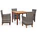 Set Pranzo da Giardino 5 pz Polyrattan e Legno d'Acacia Grigio - Foto miniatura 1
