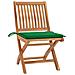 Sedie Da Giardino 2 Pz Con Cuscini Verdi In Massello Di Teak - Foto miniatura 2