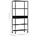 Libreria 90x35x180 Cm In Legno Di Mango Grezzo E Ferro - Foto miniatura 7