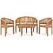 Set Salotto da Giardino 4 pz Design Curvo in Massello di Teak - Foto miniatura 1