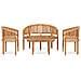 Set Salotto da Giardino 4 pz Design Curvo in Massello di Teak - Foto miniatura 2