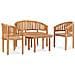 Set Salotto da Giardino 4 pz Design Curvo in Massello di Teak - Foto miniatura 3