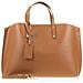 Bolso De Mujer Piel Autentica, Acabado Tamponato Forma Shopper Borsa Messenger, 40 Cm, Marrone (cuero)  - Foto miniatura 1