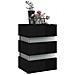 Comodino con LED Nero Lucido 45x35x67 cm in Legno Multistrato - Foto miniatura 2