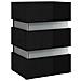 Comodino con LED Nero Lucido 45x35x67 cm in Legno Multistrato - Foto miniatura 3