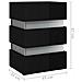 Comodino con LED Nero Lucido 45x35x67 cm in Legno Multistrato - Foto miniatura 4