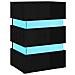 Comodino con LED Nero Lucido 45x35x67 cm in Legno Multistrato - Foto miniatura 1