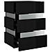 Comodino con LED Nero Lucido 45x35x67 cm in Legno Multistrato - Foto miniatura 5