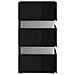 Comodino con LED Nero Lucido 45x35x67 cm in Legno Multistrato - Foto miniatura 8