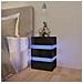Comodino con LED Nero Lucido 45x35x67 cm in Legno Multistrato - Foto miniatura 9