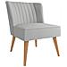 Brittany Sedia D'accento Imbottita In Lino Grigio Chiaro - Foto miniatura 1