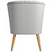 Brittany Sedia D'accento Imbottita In Lino Grigio Chiaro - Foto miniatura 5