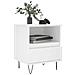 Comodino Bianco 40x35x50 Cm In Legno Multistrato - Foto miniatura 3