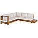 Divano Angolare 5 Posti Legno Di Acacia Chiaro E Bianco Sporco Destro Marettimo - Foto miniatura 4