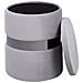 Set Di 2 Pouf Contenitore Doris Velluto Grigio Chiaro - Foto miniatura 5
