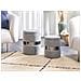 Set Di 2 Pouf Contenitore Doris Velluto Grigio Chiaro - Foto miniatura 1