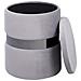 Set Di 2 Pouf Contenitore Doris Velluto Grigio Chiaro - Foto miniatura 6