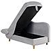 Chaise Longue Versione Sinistra Meri Velluto Grigio Chiaro Con Contenitore - Foto miniatura 6