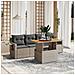 Set Divano Da Giardino 5 Pz Con Cuscini Grigio In Polyrattan - Foto miniatura 3