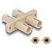 Accoppiatore per fibra ottica da ST Duplex femmina per ST Duplex femmina beige - Foto miniatura 1