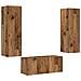 Mobili Tv A Parete 3 Pz Legno Antico In Legno Multistrato - Foto miniatura 2