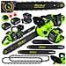 Motosega A Batteria Con 2x Li-ion 21v 4.0ah 2 X Barra 16"" (40cm) 2 X Catene E Motore Brushless, Motosega Elettrica Per Giardino - Foto miniatura 1