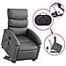 Poltrona Alzapersona Reclinabile Massaggio Grigio Similpelle - Foto miniatura 5