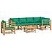 Set Salotto da Giardino 7pz con Cuscini Verdi Bambù - Foto miniatura 1