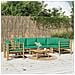 Set Salotto da Giardino 7pz con Cuscini Verdi Bambù - Foto miniatura 2