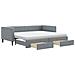 Divano Letto Estraibile Cassetti Grigio Chiaro 90x190cm Tessuto - Foto miniatura 1