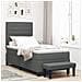 Letto a Molle con Materasso e Panca Grigio Scuro 90x190 cm Tessuto - Foto miniatura 2